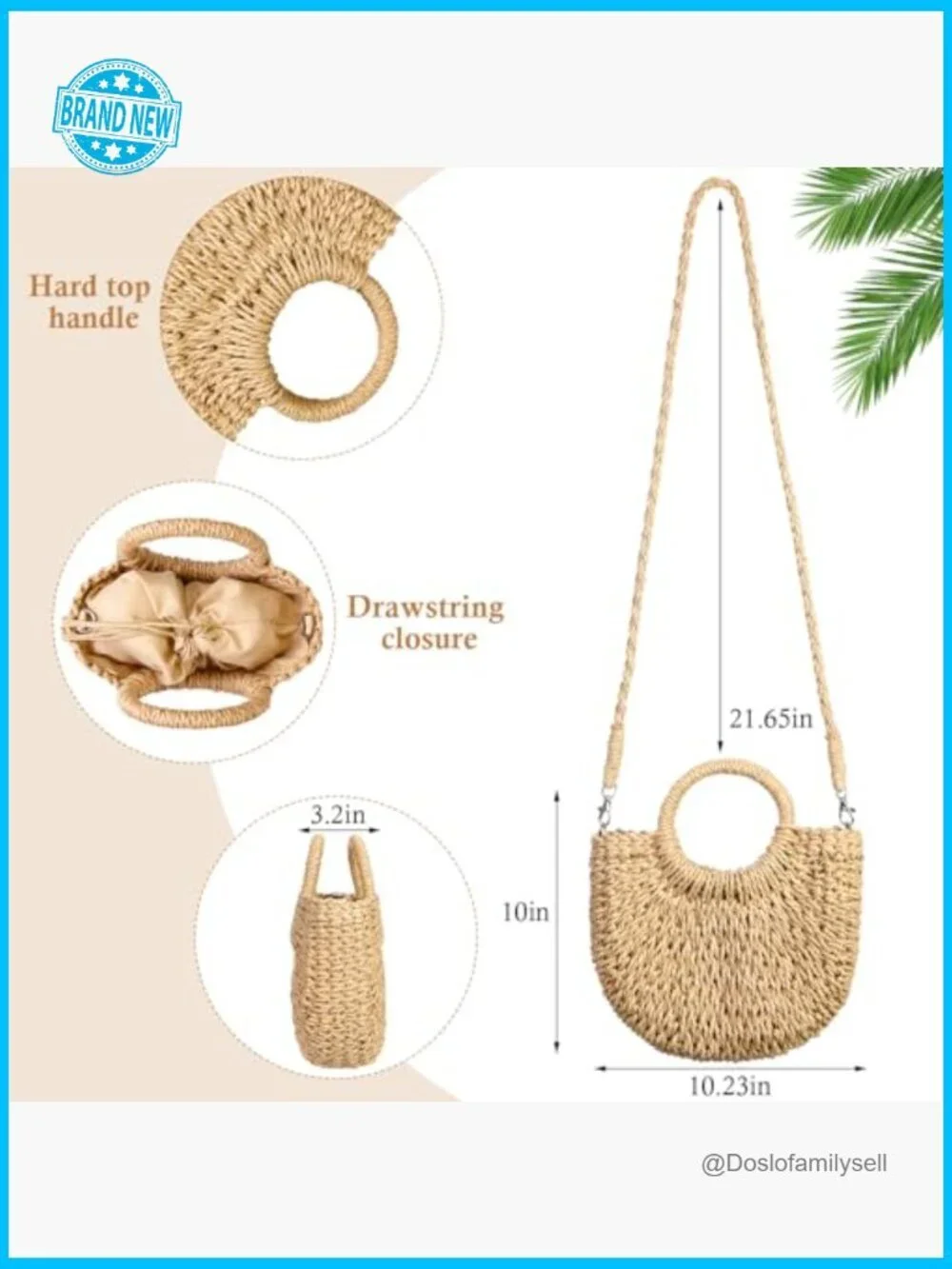 Straw Crossbody Bag and Clutch Set with Rattan Earrings Boho Beach Accessories